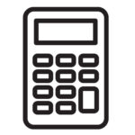 calculator vector simplified icon black and whie on white background