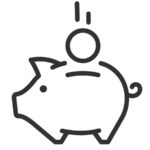 piggy bank simplified black and white vector demonstrating money exchange how payment works
